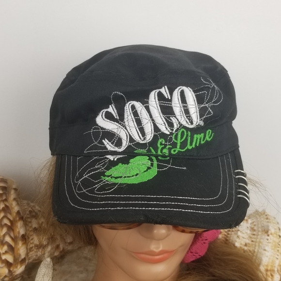 SOCO & LIME Embroidered Distressed Hat Cap - Picture 2 of 8